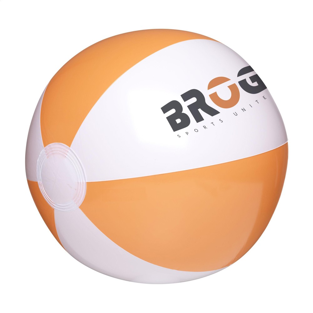 BeachBall Ø 27 cm - weiß/orange (± PMS 1575)