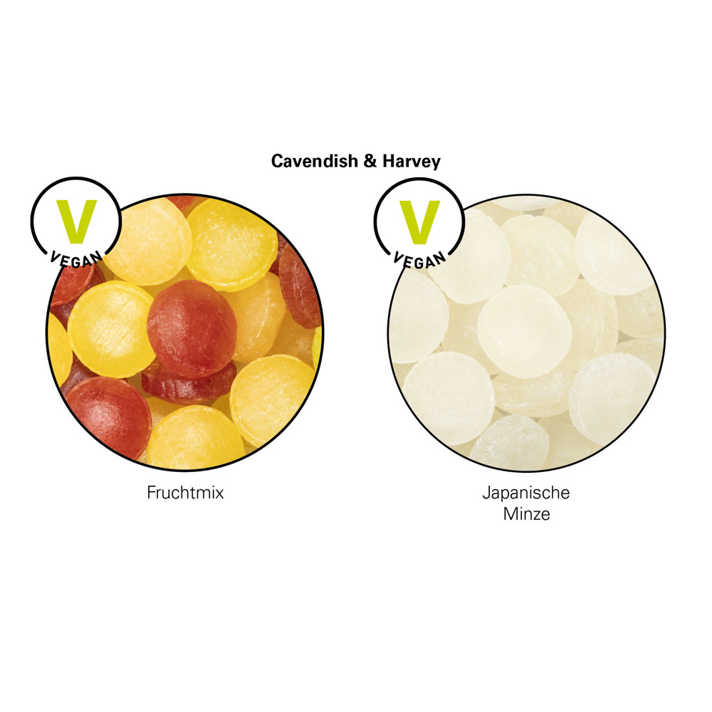 Bonbonglas Mini, Papier-Etikett, Mini Bonbons Fruchtmix