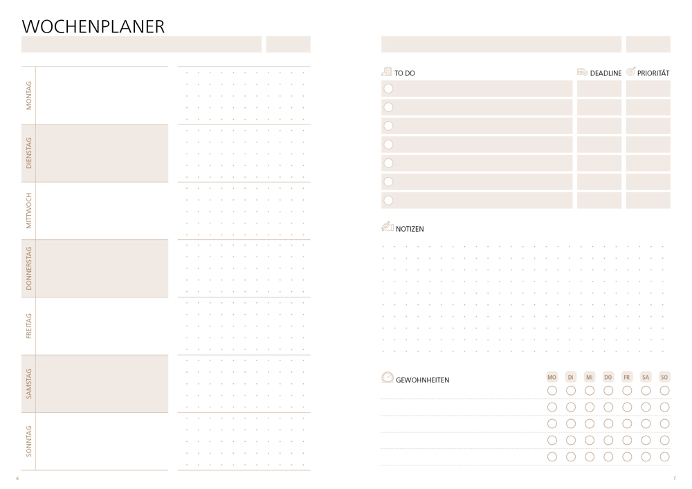 Notizbuch orgaLine Mainbook, White, petrolblau