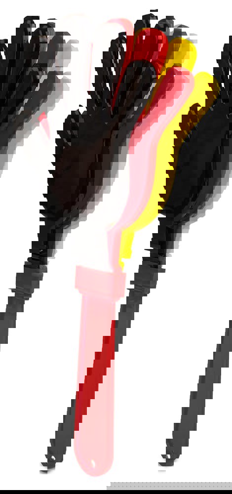 Klapperhand, schwarz/rot/gelb, one size