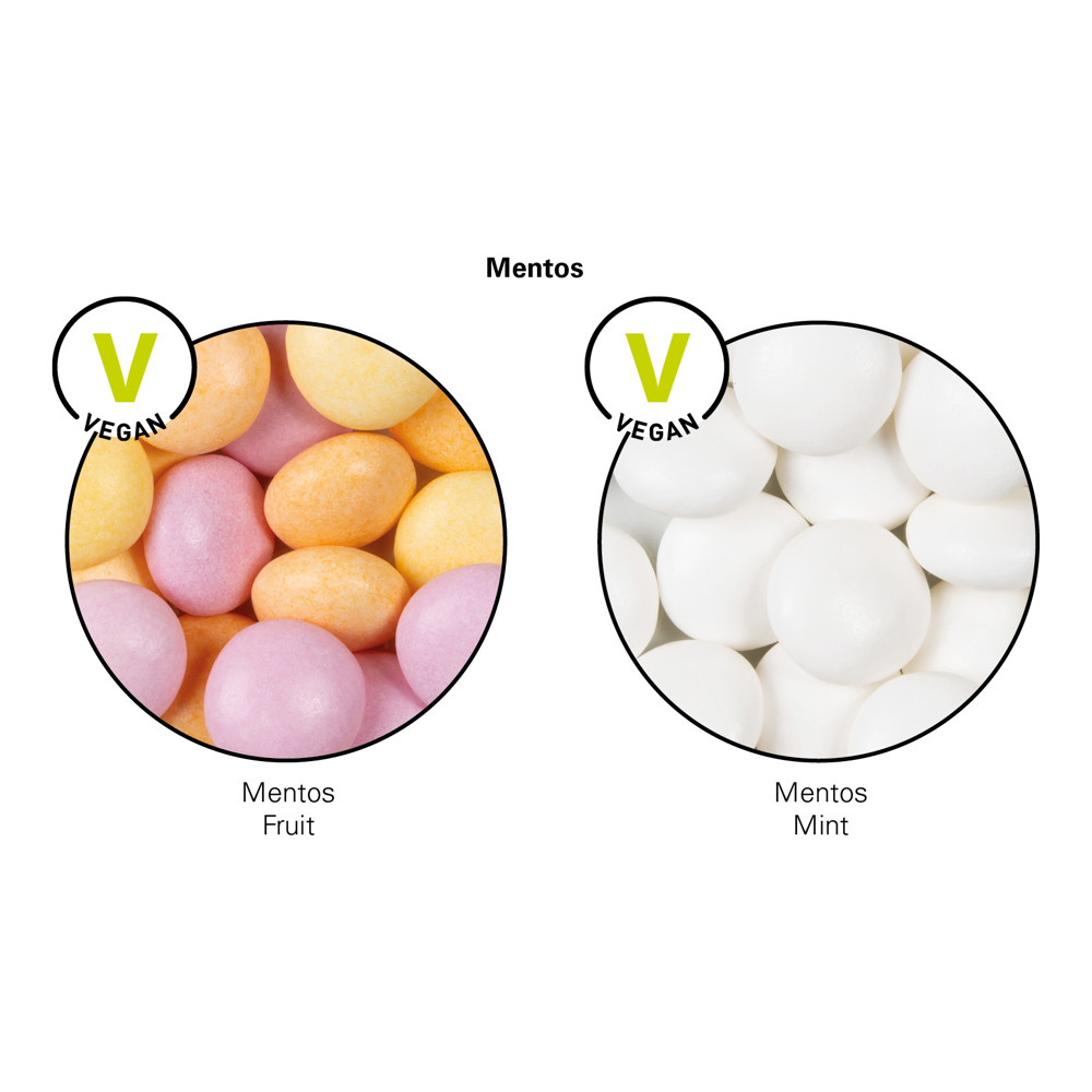 Minitüte, 8 g, Folie weiß, Mentos Kaudragee Mint