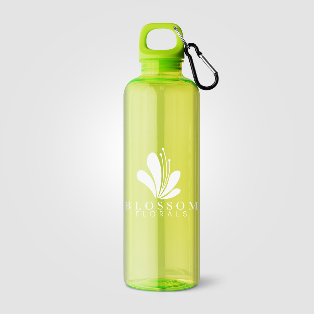 Doli Fahrradflasche mit Schraubverschluss und Karabinerclip aus rPET  – 740 ml - Limettengrün (#B1CD2F)