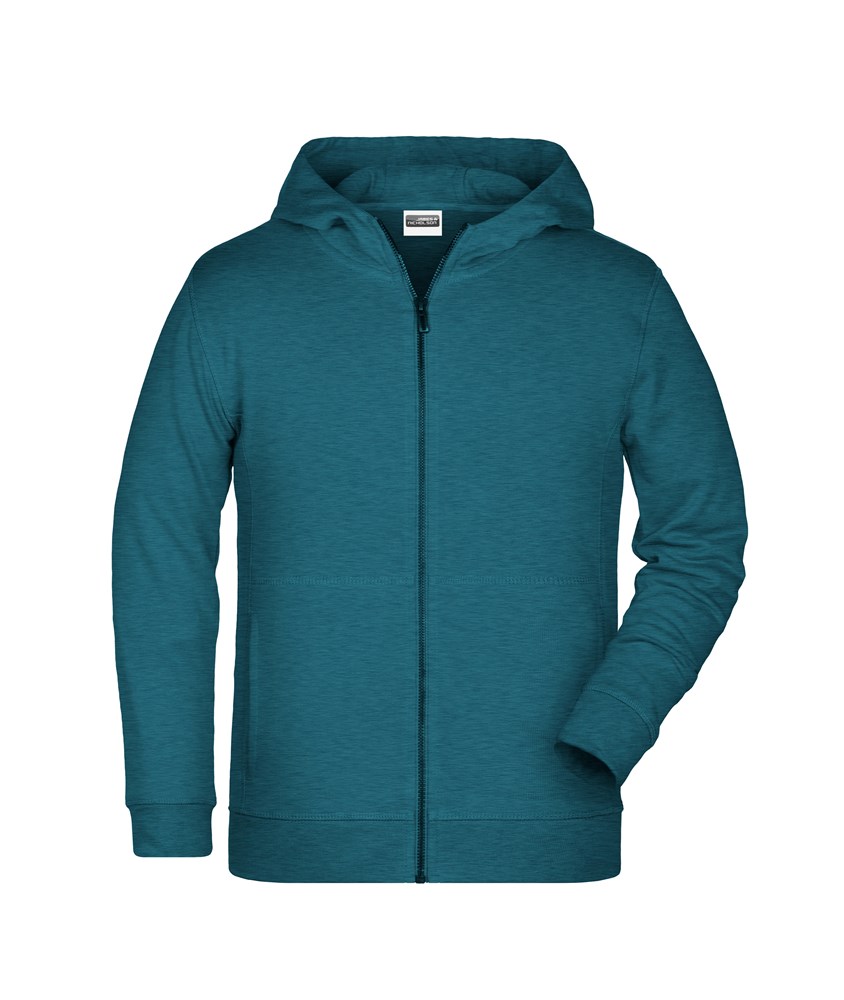 Children's Zip Hoody OCS Blended & RCS - Petrol-melange (ca. Pantone 7477C)