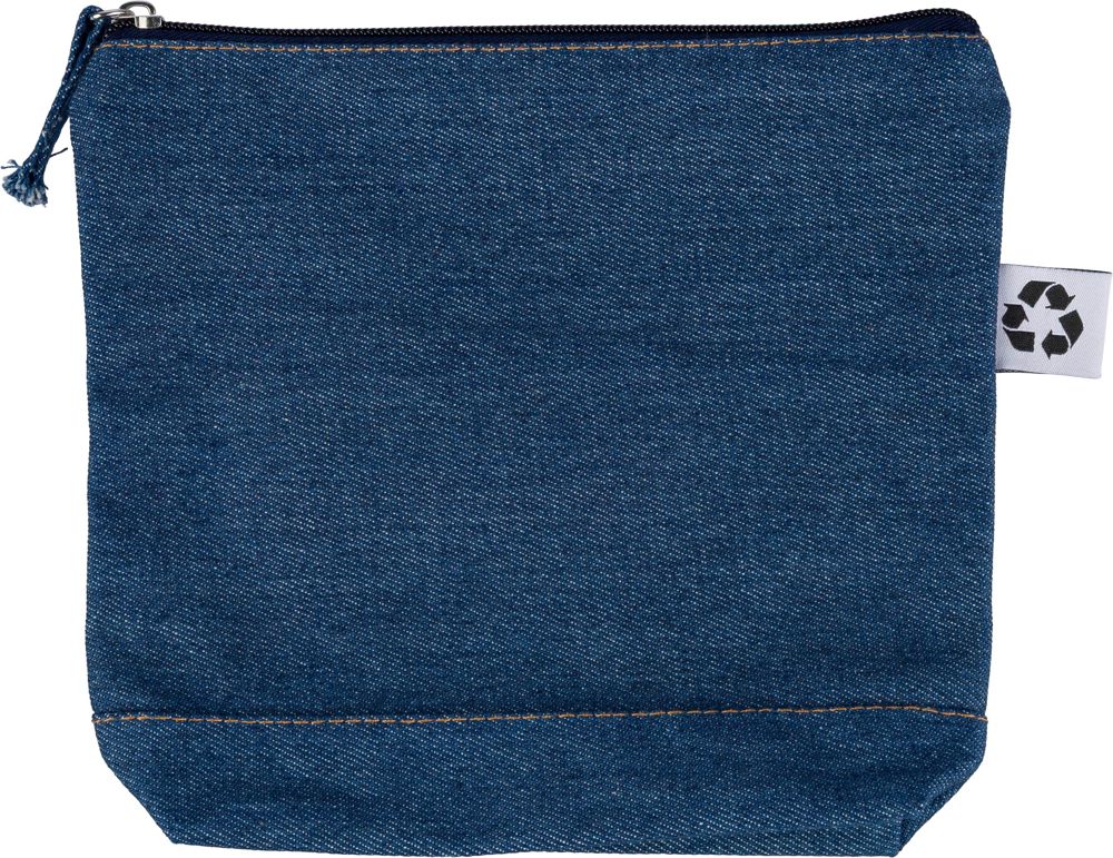 Kosmetiktasche aus recyceltem Denim Orin - Blau