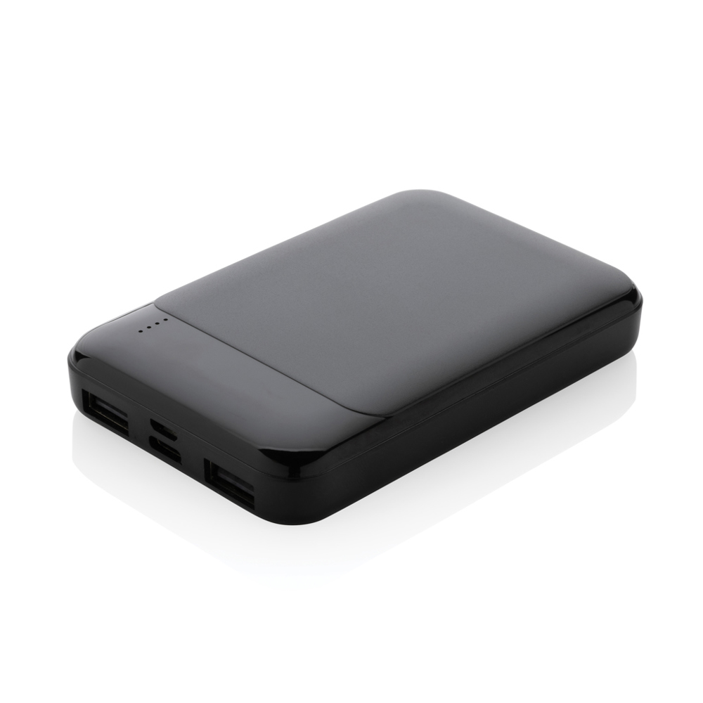 5.000mAh Powerbank aus RCS recyceltem Kunststoff - schwarz (± PMS Black)