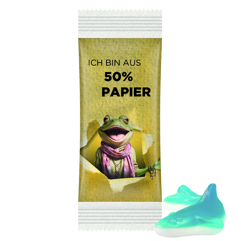 Trolli Fruchtgummi "Hai", Papierfolie weiß