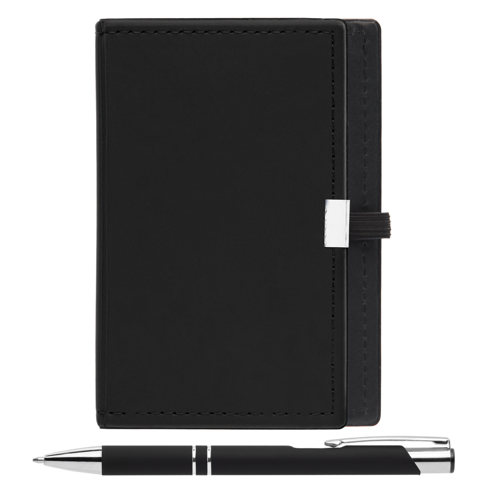 Caddy Notizbuch & Crosby  Kugelschreiber Geschenkset - Schwarz (#2C2A29)