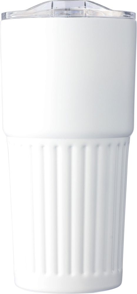 Recycelter Edelstahl-Trinkbecher mit doppelter Wand (500 ml) Kael - weiß