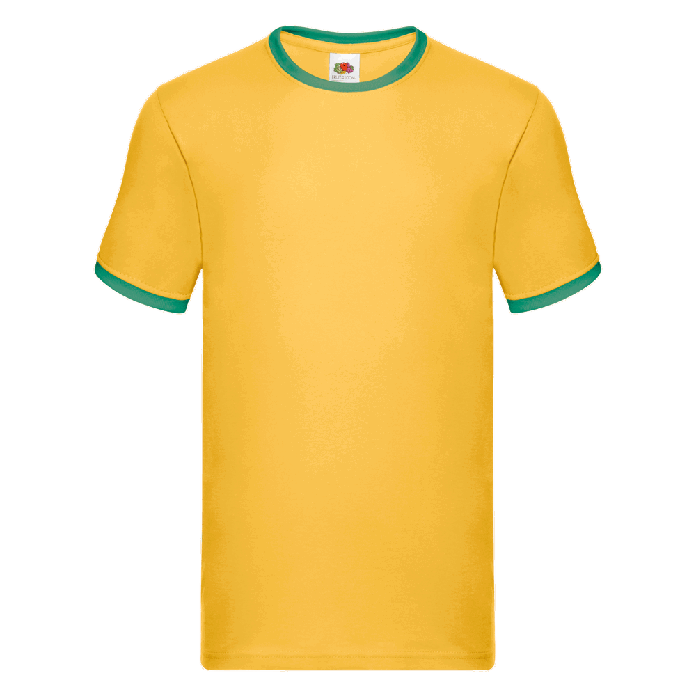 611680 - Valueweight Ringer T-Shirt, sonnenblumengelb/maigrün, 2XL