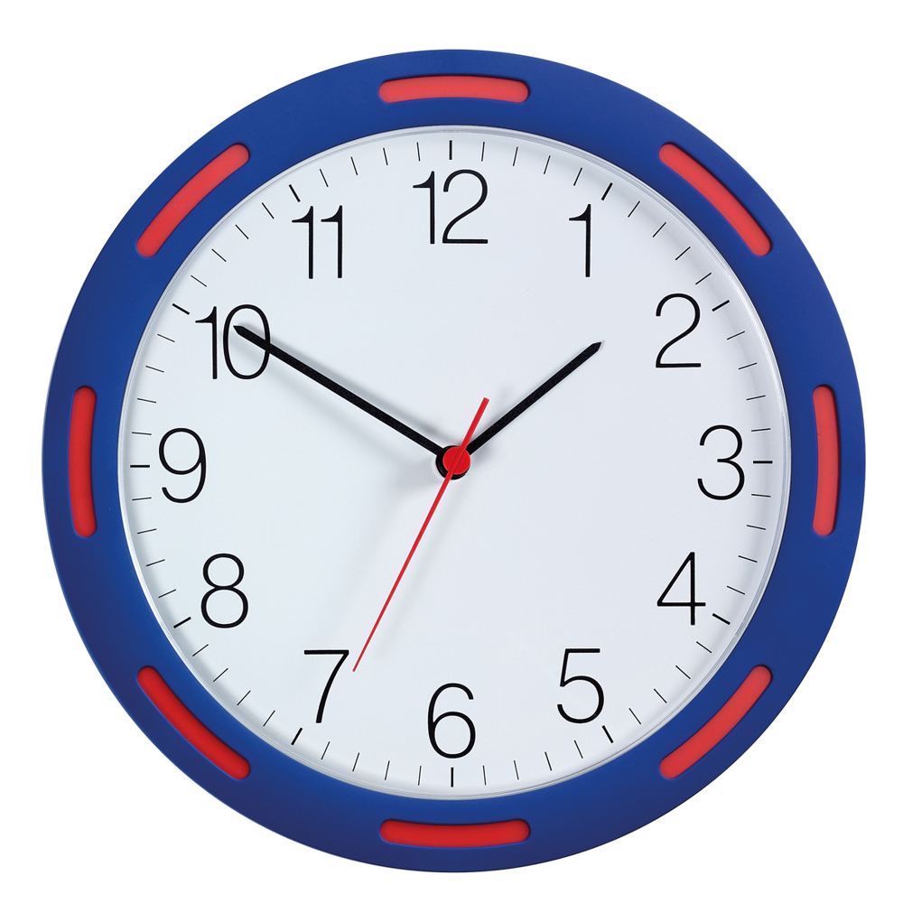 Quarz-Wanduhr U-1248 - blau/rot