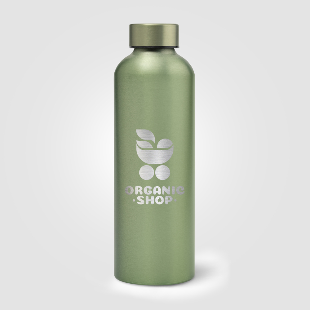 Astrid Trinkflasche Metallic aus recyceltem Edelstahl - 710 ml - Grün (#8F9980)