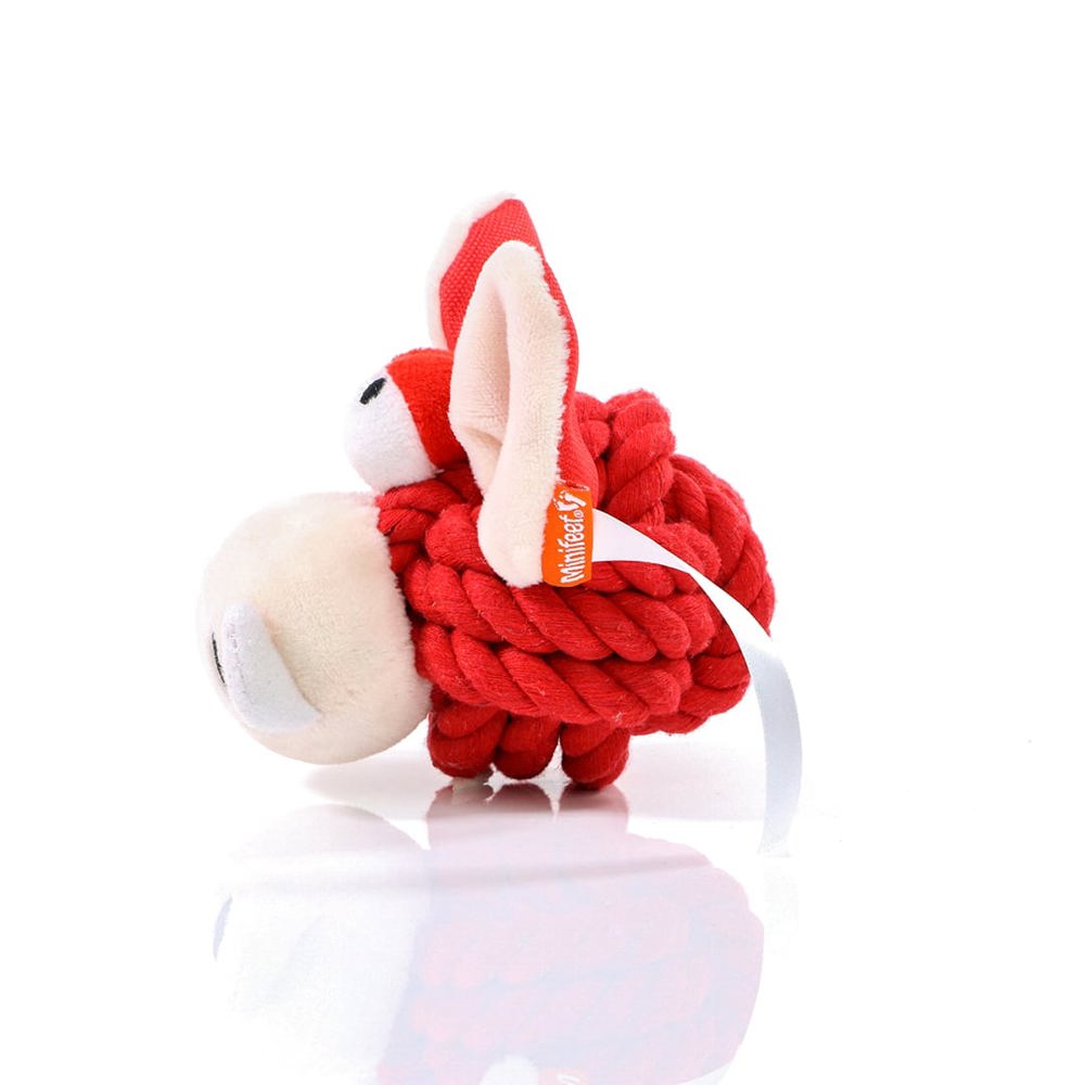 Hundespielzeug Knotentier Wildschwein, rot, one size