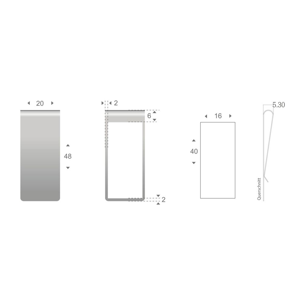 ROMINOX® Mehrweg-Büroklammer Straight Clip XL ohne Noppen, idealer Mailingartikel für Dokumente, bis zu 35 Seiten Klemmkraft