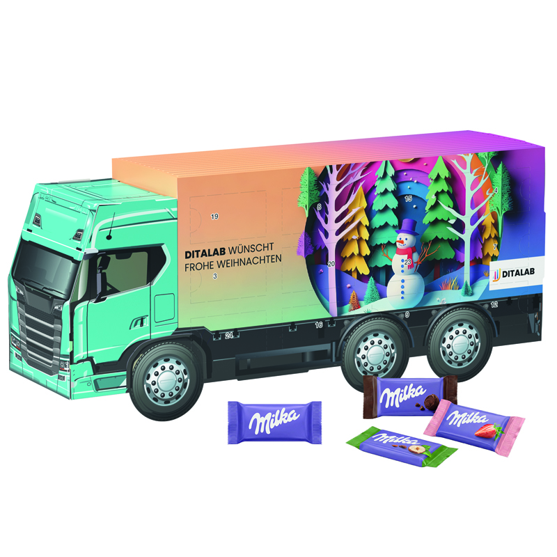 Adventskalender LKW long, Milka Schokotäfelchen