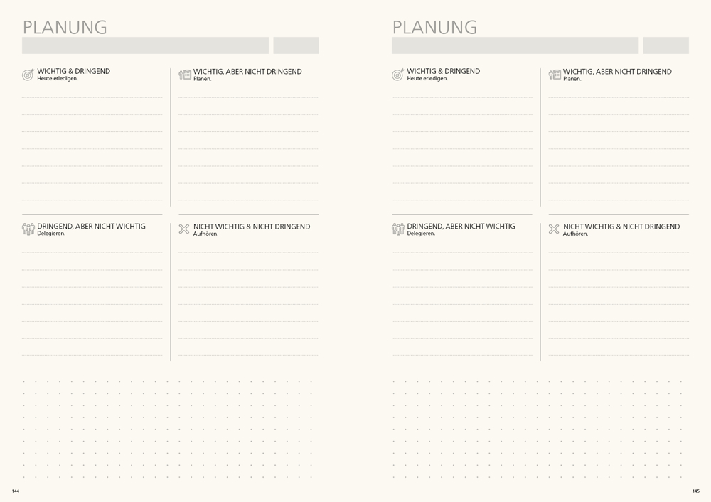 Notizbuch orgaLine Mainbook, Creme, tiefschwarz