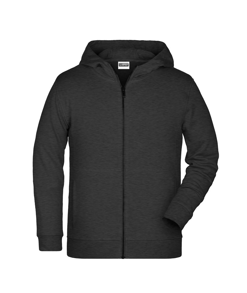 Children's Zip Hoody OCS Blended & RCS - Black-heather (ca. Pantone blackC)