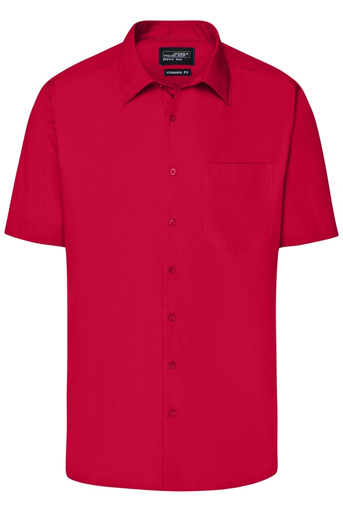Men's Business Shirt Short-Sleeved - Red (ca. Pantone 200C)