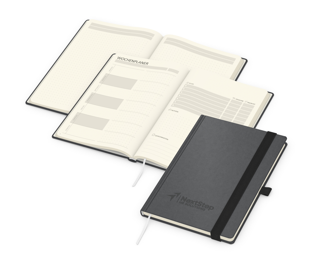 Notizbuch orgaLine Mainbook, Creme, anthrazit