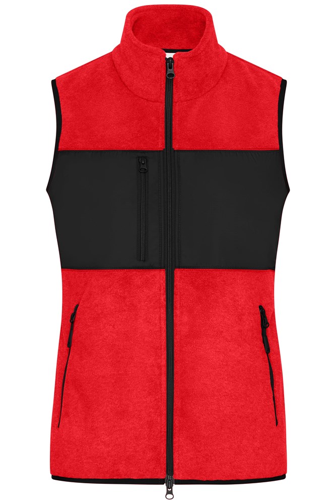 Ladies' Fleece Vest GRS - Red/black (ca. Pantone 193C
blackC)