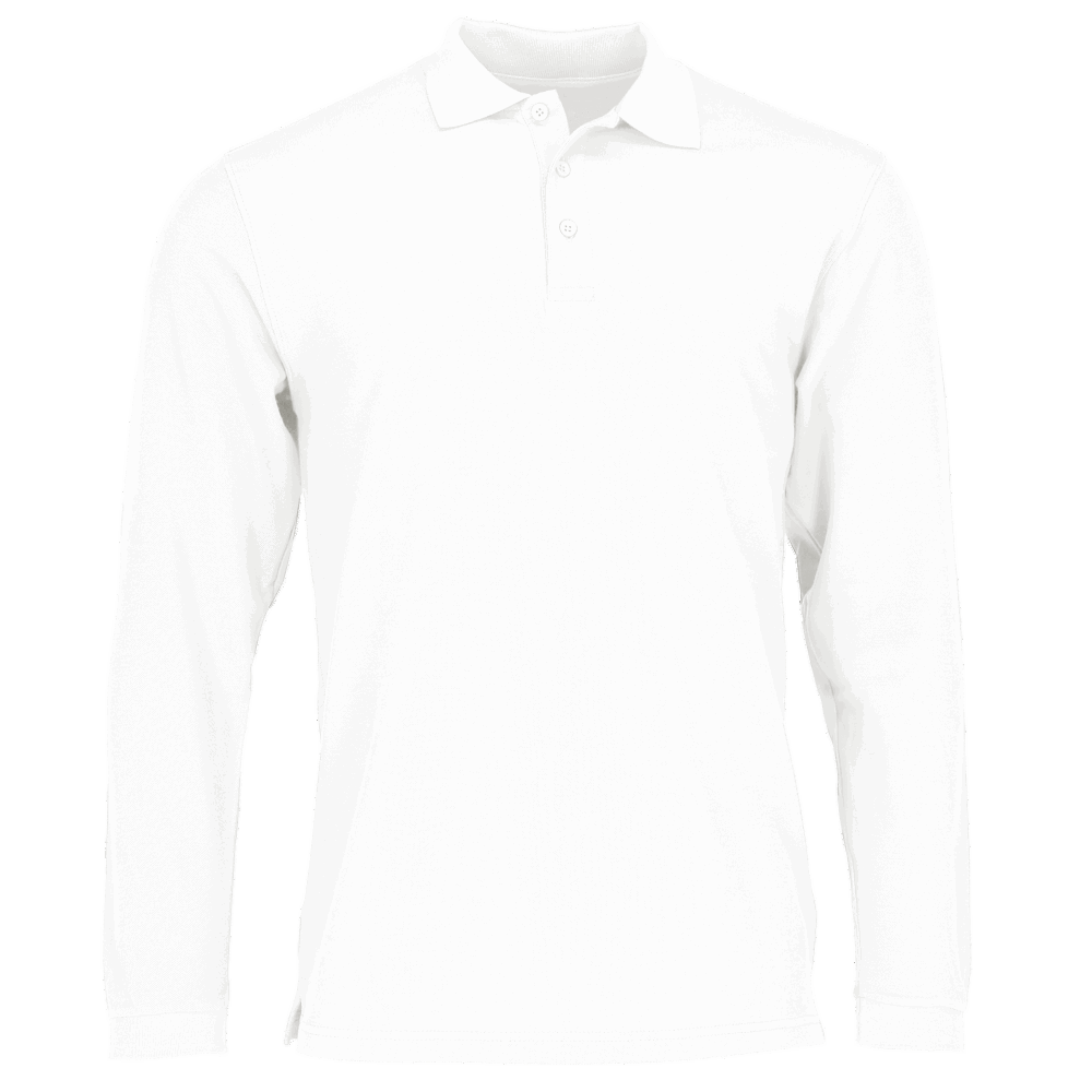 633100 - Premium Langarm Polo, weiß, 3XL