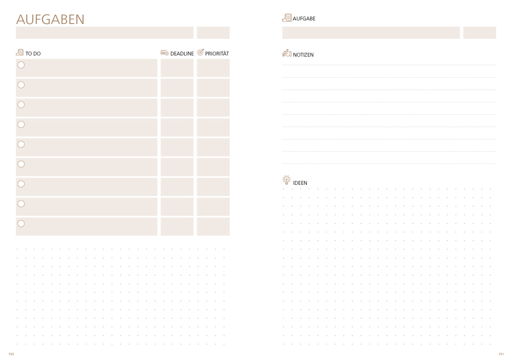 Notizbuch orgaLine Mainbook, White, petrolblau