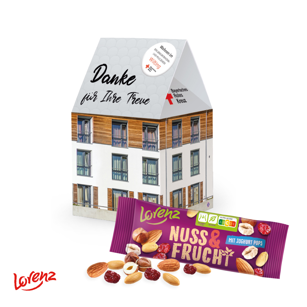 3D Präsent "Haus" mit Lorenz Nuss & Frucht