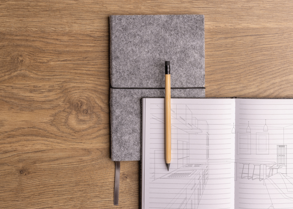 A5-Softcover-Notizbuch aus GRS zertifiert recyceltem Filz