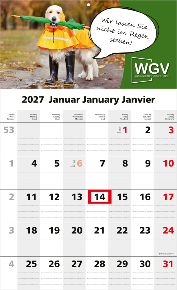 1-Monatskalender Einblatt Solo 1