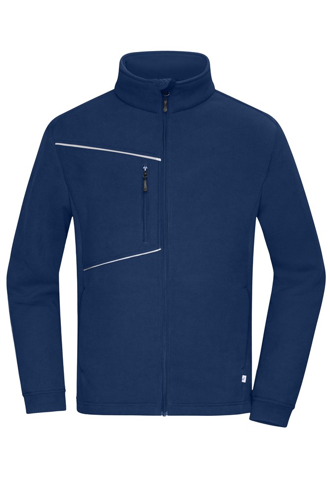 Fleece Jacket - Corduroy Look - Navy (ca. Pantone 296C)