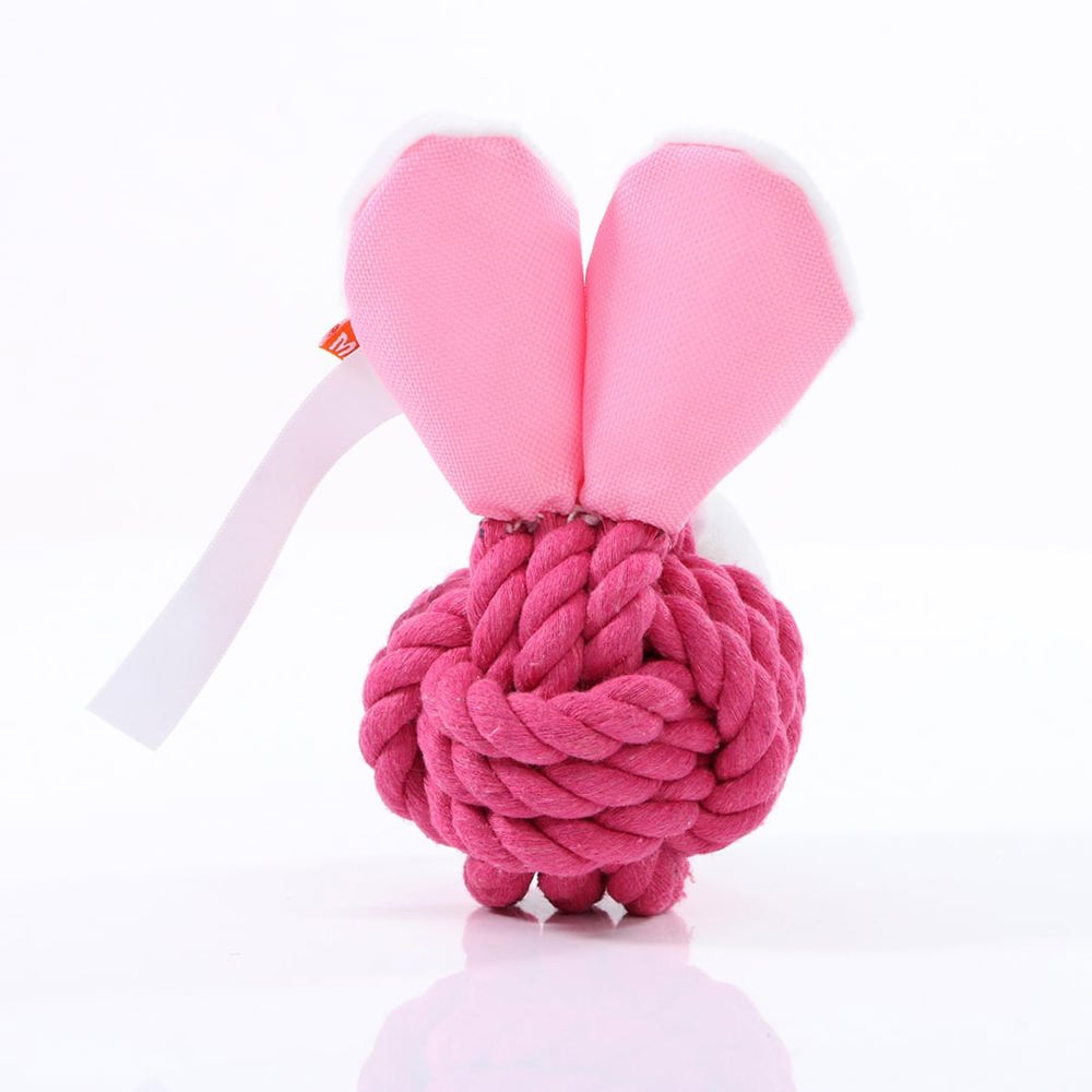 Hundespielzeug Knotentier Hase, pink, one size