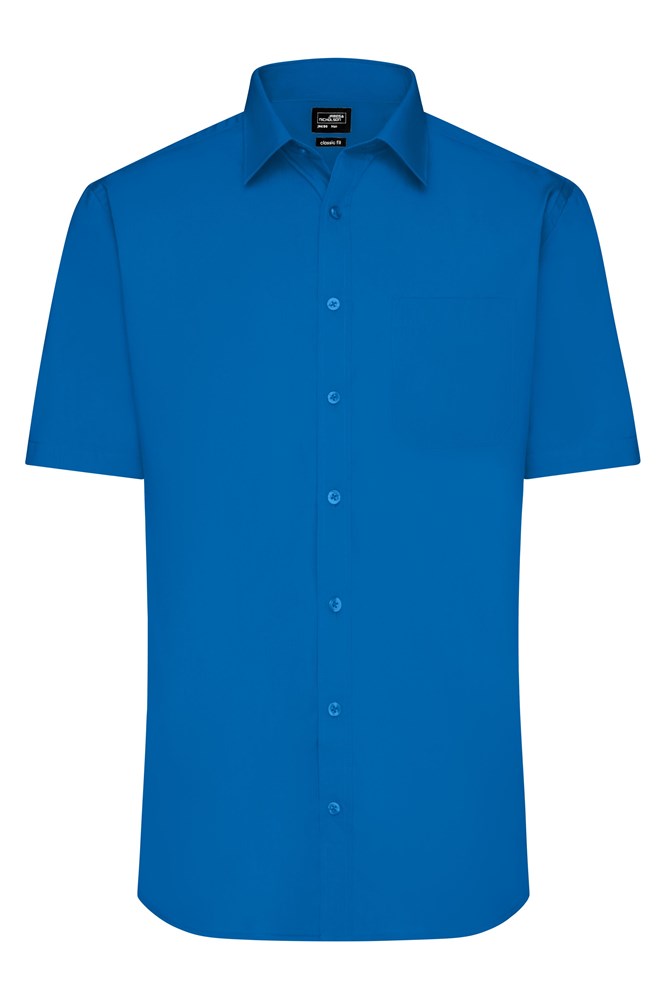Men's Shirt Short-Sleeved Poplin - Royal (ca. Pantone 301C)