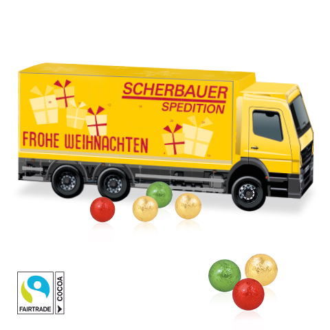 3D Adventskalender "LKW" mit Fairtrade® Schokolade