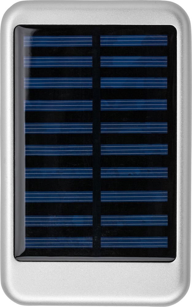 Aluminium Solar-Powerbank Tycho - Silber