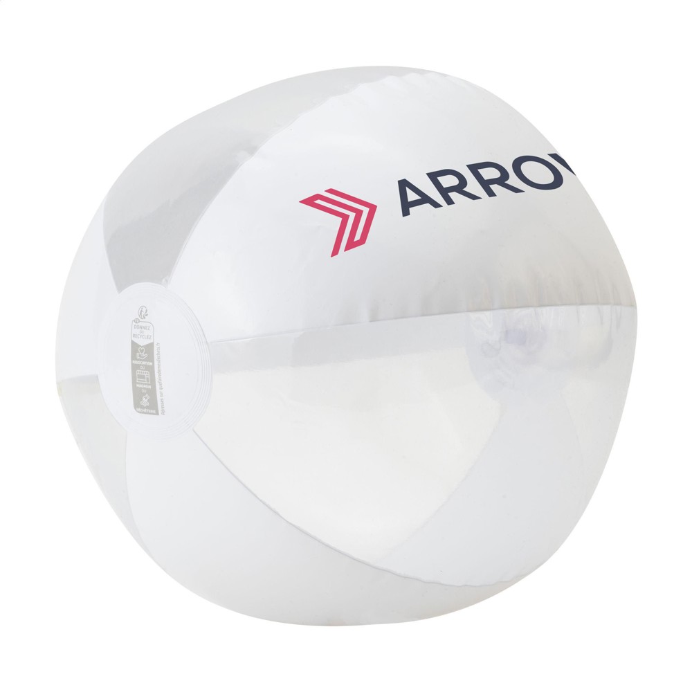 BeachBall Ø 24 cm - weiß/transparent