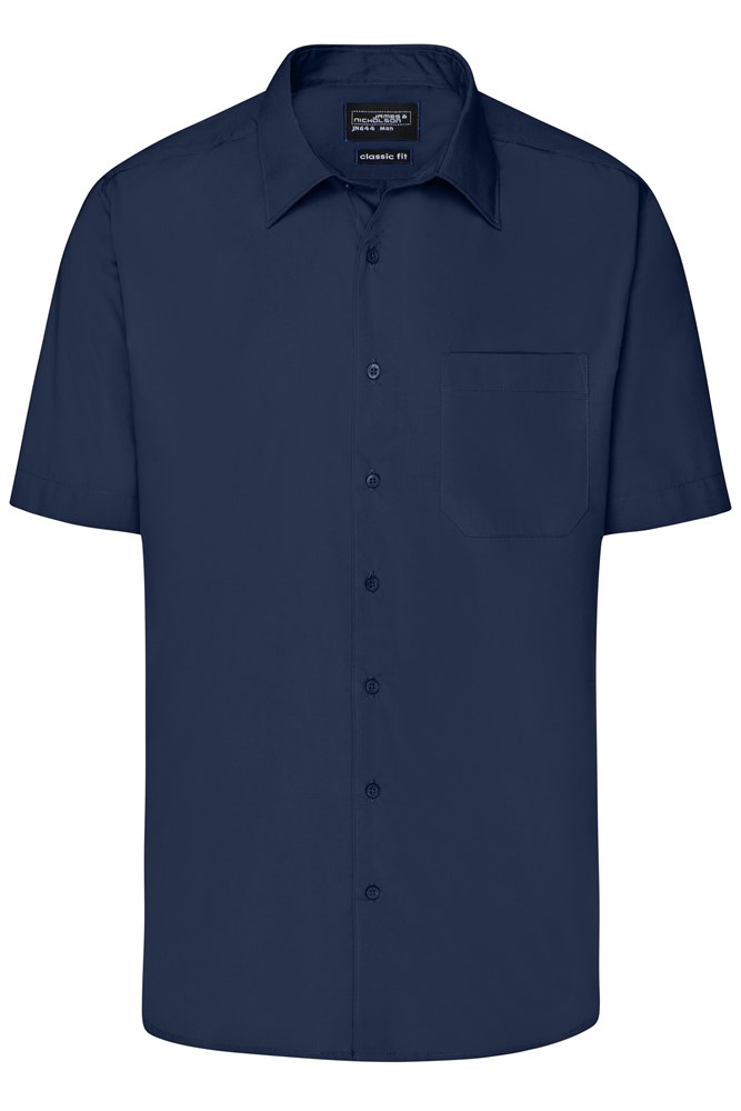 Men's Business Shirt Short-Sleeved - Navy (ca. Pantone 296C)