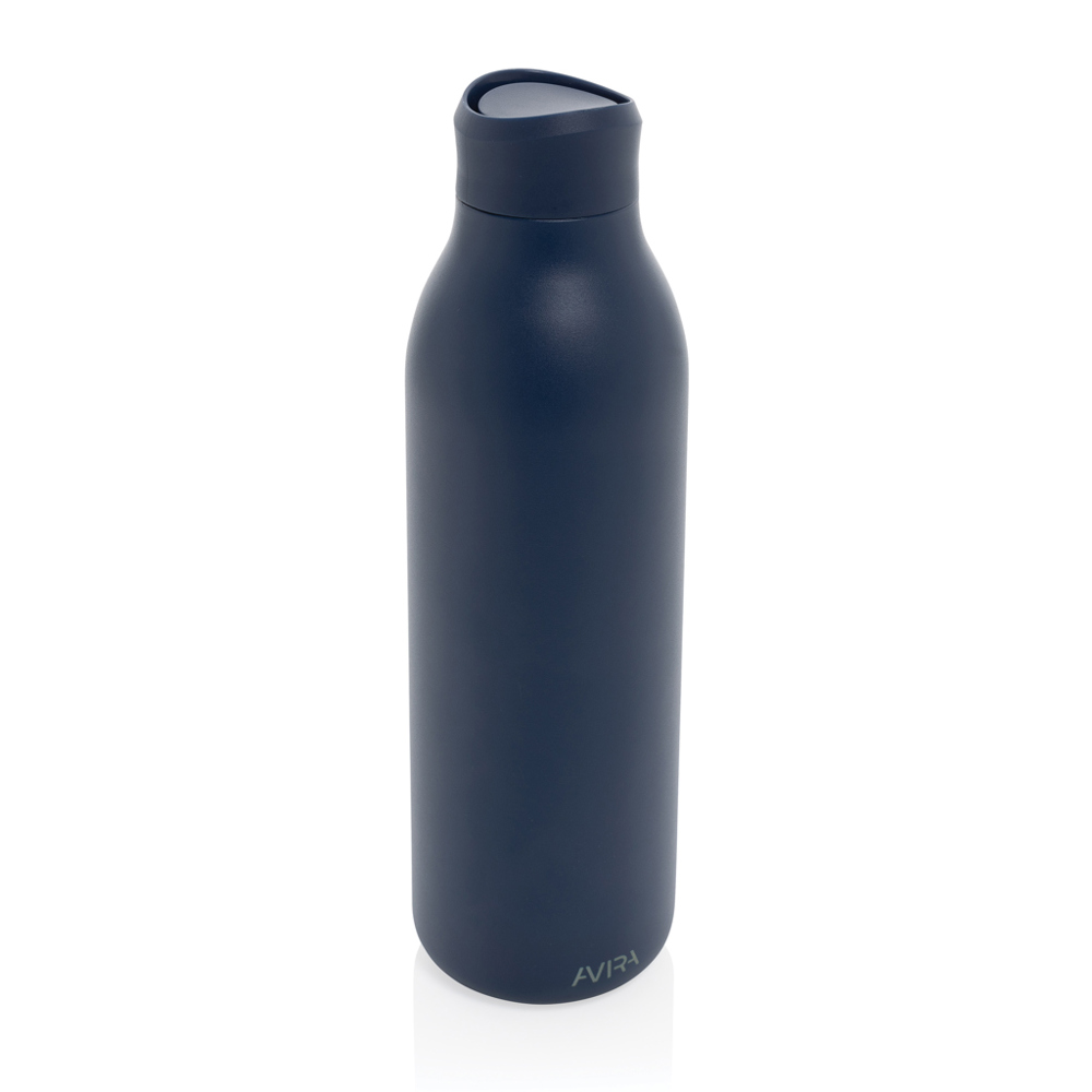 Avira Alok 360 Klick-Wasserflasche aus RCS rec. Stahl, 600ml - navy blau (± PMS 2767C)