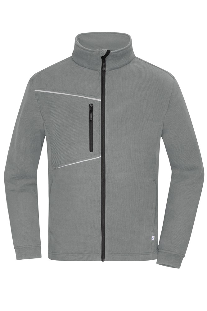 Fleece Jacket - Corduroy Look - Steel-grey (ca. Pantone 421C)