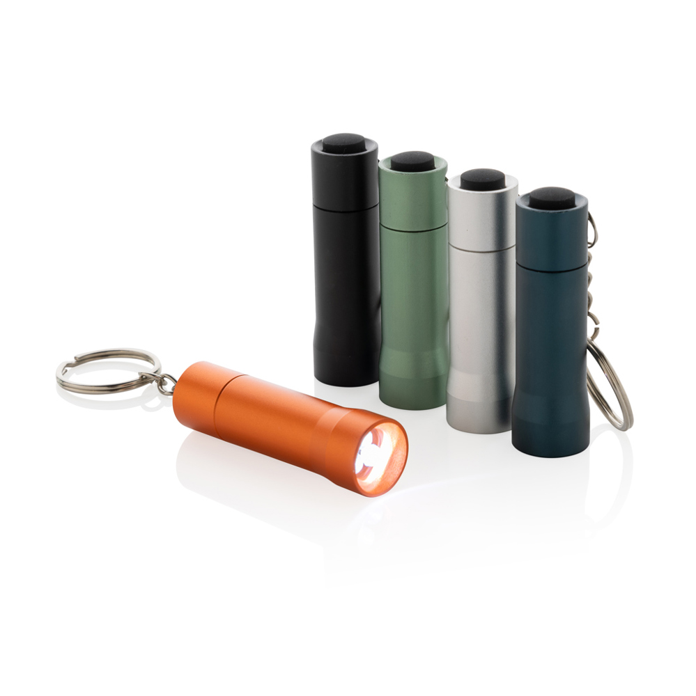 Flash Schlüsselanhänger-Taschenlampe aus RCS rec. Aluminium