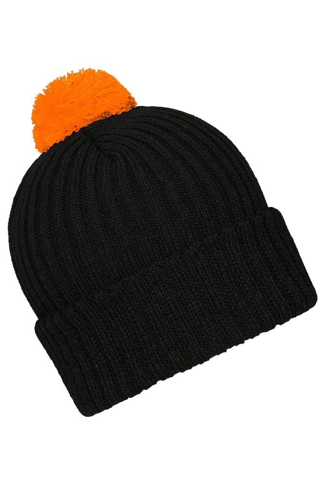 Knitted Cap with Pompon