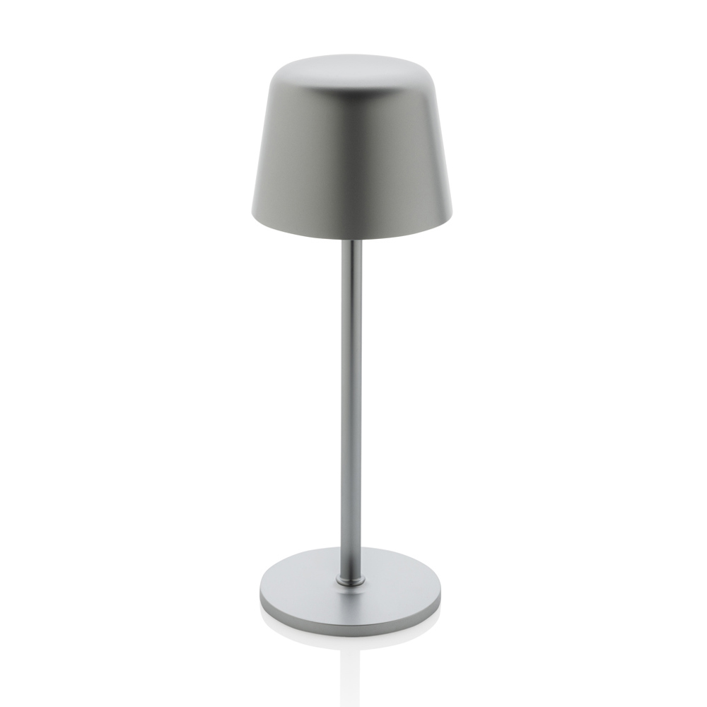Zenic USB Tischleuchte aus RCS recyceltem Kunststoff - silber (± PMS 428)