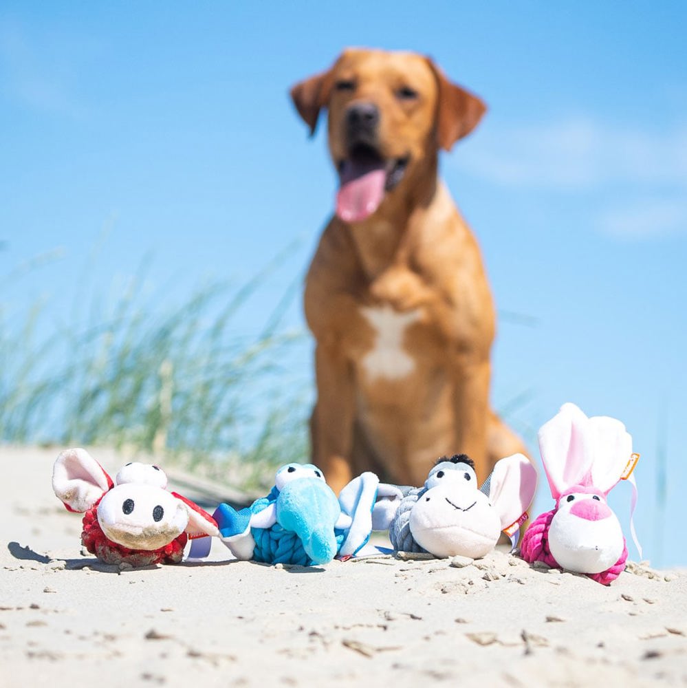 Hundespielzeug Knotentier Hase, pink, one size