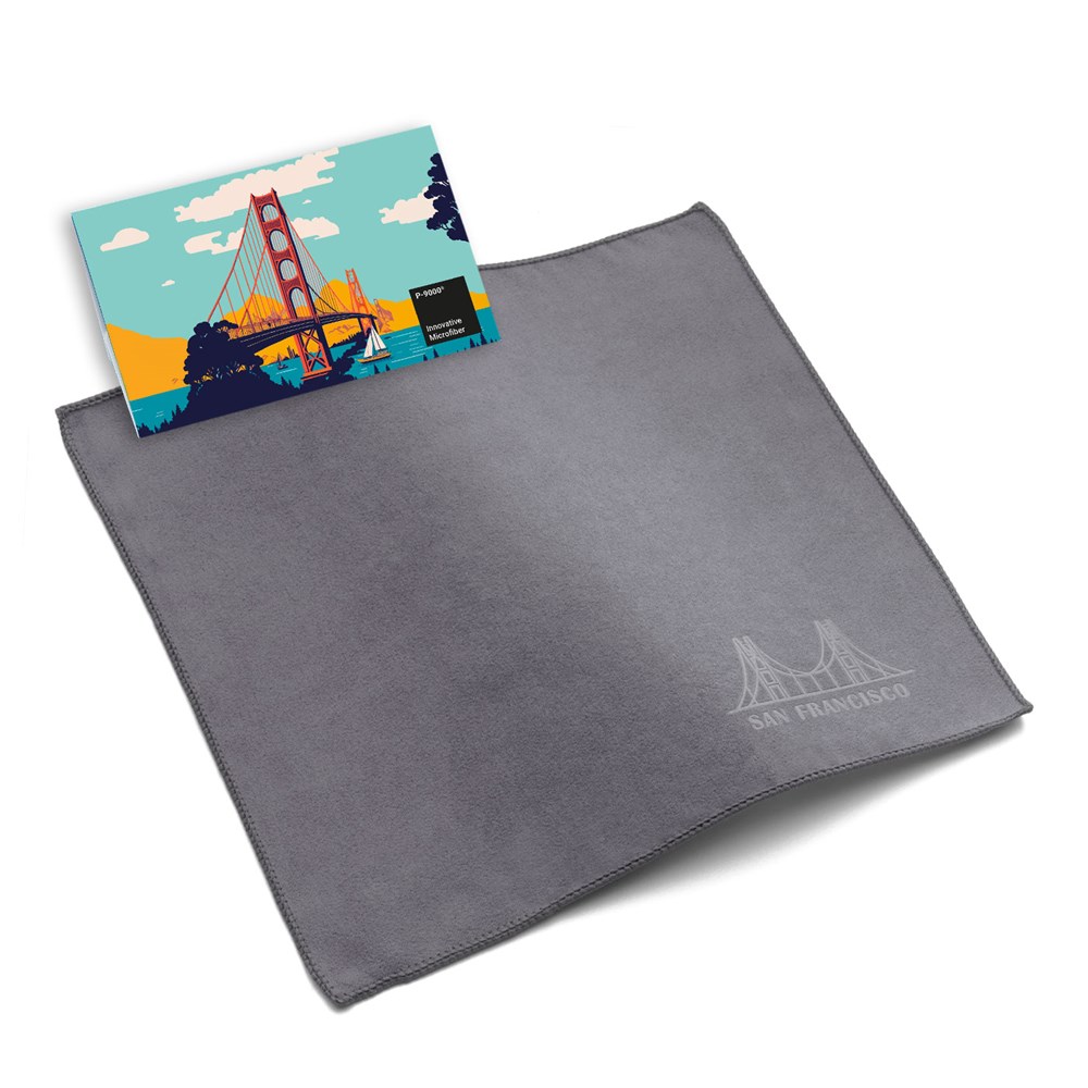 Microfaser-Prägetuch, 20x20 cm, All-Inclusive-Paket - grau