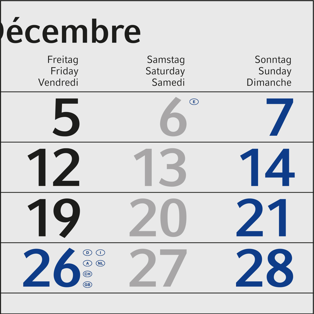 4-Monatskalender Einblatt Budget 4, blau