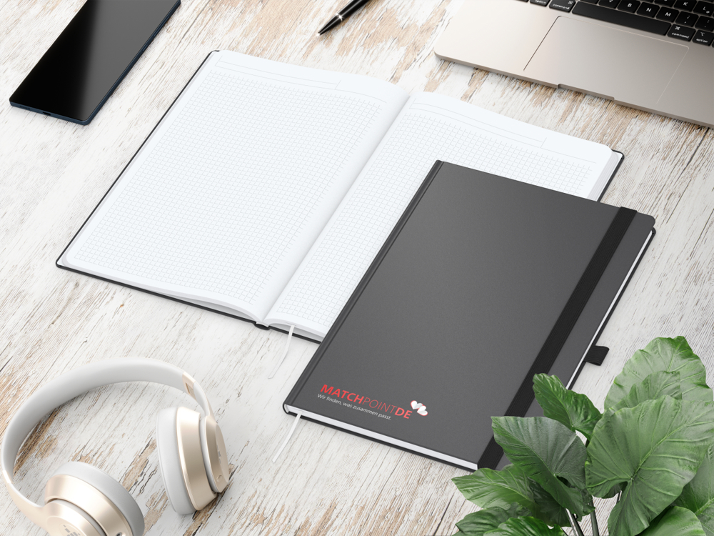 Notizbuch Vision-Book EXPRESS, A4, White, Winkelkaro, anthrazit