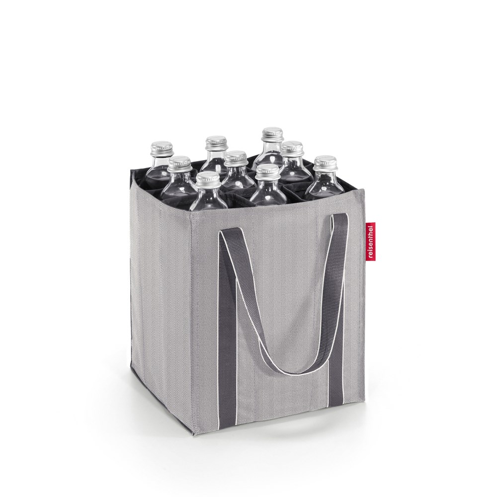 bottlebag - herringbone grey