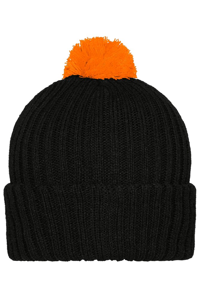 Knitted Cap with Pompon