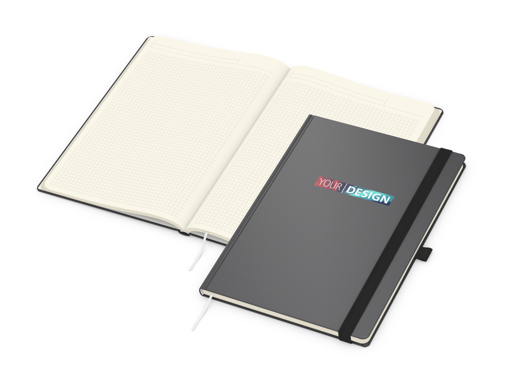 Notizbuch Vision-Book EXPRESS, A4, Creme, Winkelkaro, anthrazit