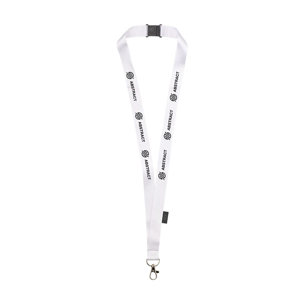 Lanyard Safety GRS RPET 2 cm Schlüsselband - Weiß