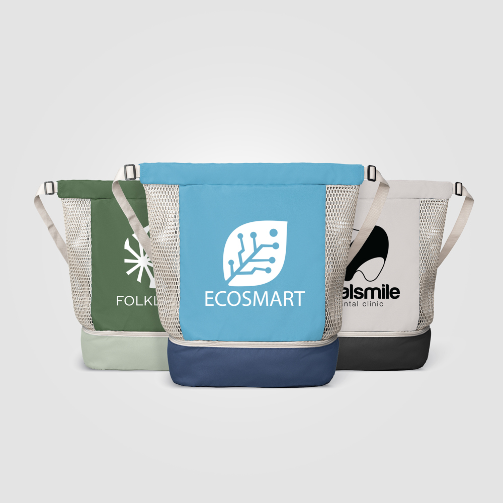 Neri Rucksack mit Kordelzug aus recyceltem Netzgewebe - 45 L