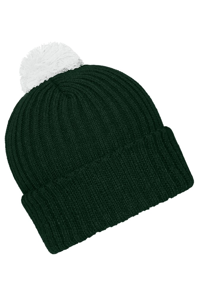 Knitted Cap with Pompon